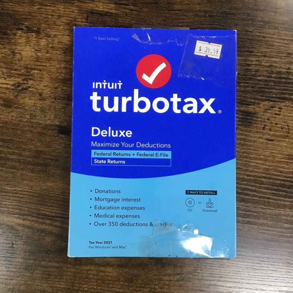 Intuit Turbotax Deluxe Maximize Your Deductions Federal Return + Federal E-File
